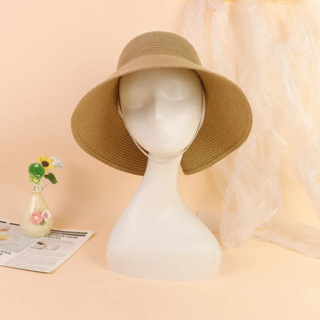 Summer Hats For Women Sun Hat Beach Cap Ladies Bowknot Panama Cap Lady Casual Bucket Hat For Women Straw Hat