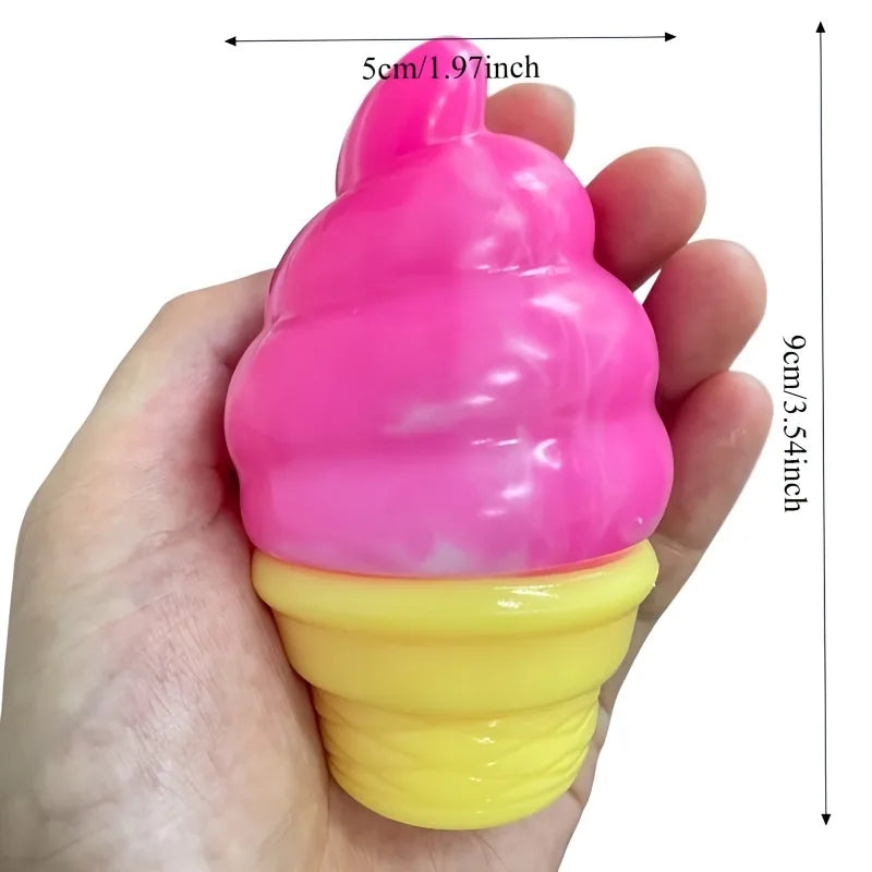 Needoh Nice Ice Cream Shaped Mochi Squishy Toy Cream Cone Surprise Stress Relief Fidget Squishes Party Gifts for Friend Gift
