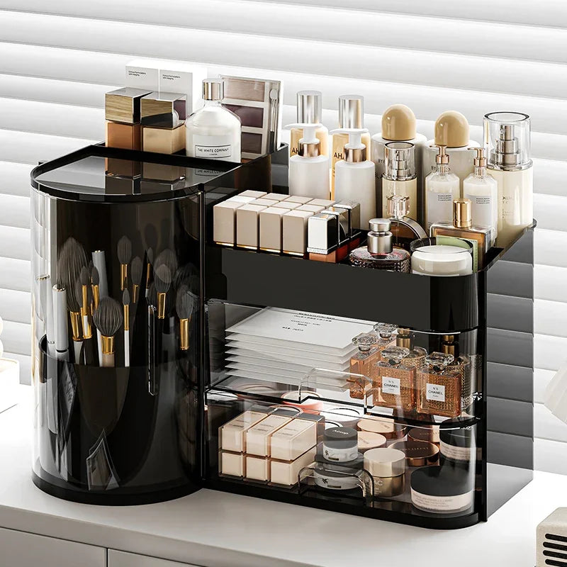 Cosmetics storage box desk dresser large capacity skin care lipstick lotion drawer dustproof storage rack