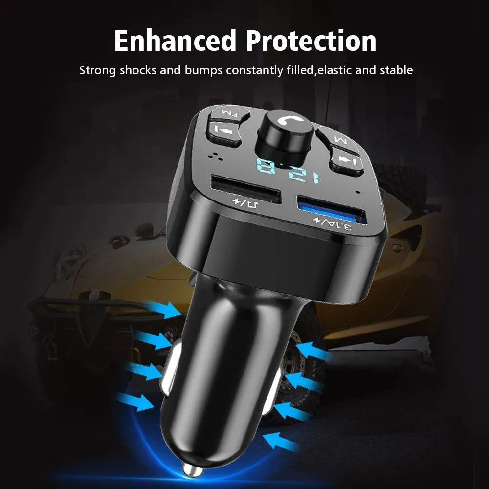 Bluetooth 5.0 Car Bluetooth Audio MP3 Player 3.1A Fast Charging Dual USB Car Charger Adapters Bluetooth FM Transmitter Receiver