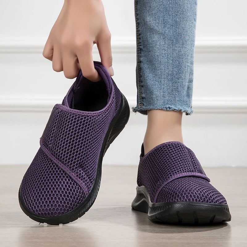 Wide Toe Box Walking Shoes Elderly Men Women Comfort Diabetic Shoes Swollen Foot Orthopedic Sneakers Thumb Eversion Pain Relif