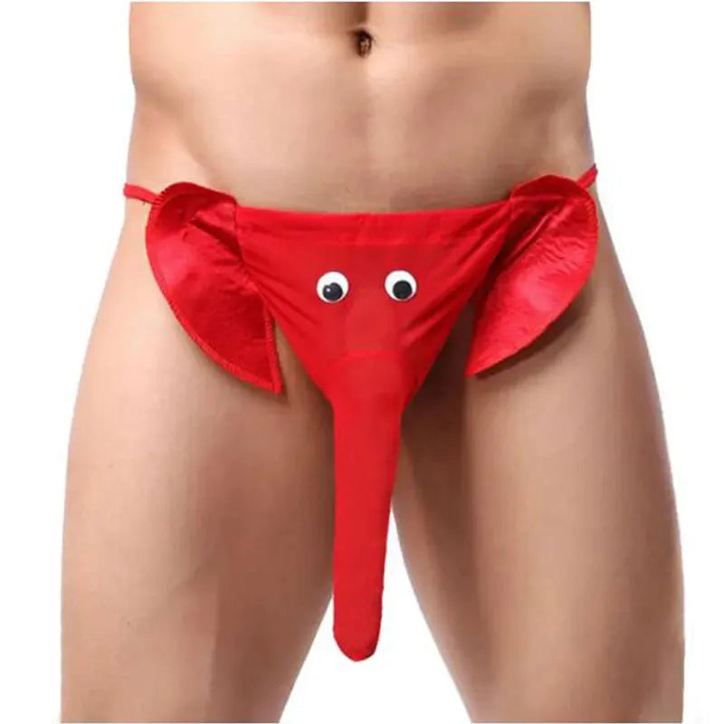 Lingerie Men's Sexy Elephant Thong Underwear Cartoon Trunk T Panties Fashion Panties Underpants G String Elastic