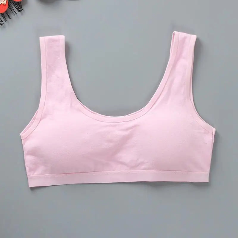 8-16Y Young Girls Bra Panties Set Solid Color Removeable Padded Children Underwear Training Bra Teenage Lingerie Kids Sport Bras