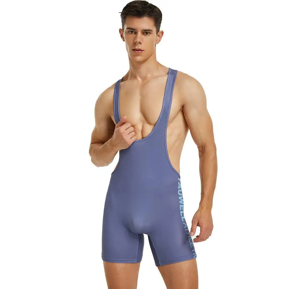 SEOBEAN Mens Undershirts Bodysuit Wrestling Singlet Fitness Workout One-piece Vest Bodywear Underwear Bodybuilding Jumpsuit