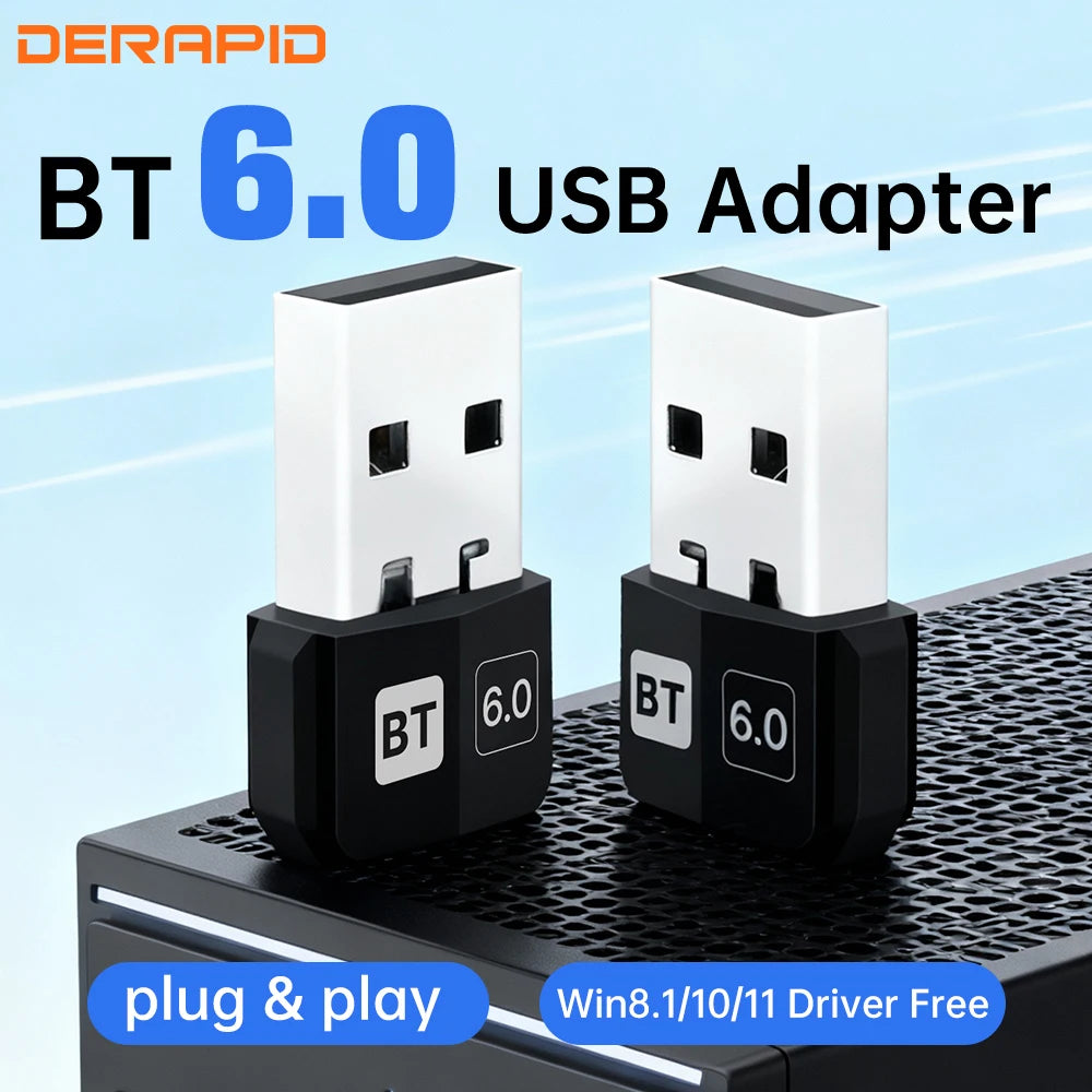 Bluetooth 5.4/6.0 USB Adapter Wireless Audio Transmitter Receiver Mini Dongle For PC Laptop Mini Driver Free Win10 Win11