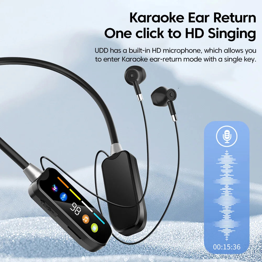 Bluetooth 5.4 Wireless Earphones Neck Mounted Headphones Gaming LED Display Hifi Stereo Sports Headset Halter Magnetic Earbud