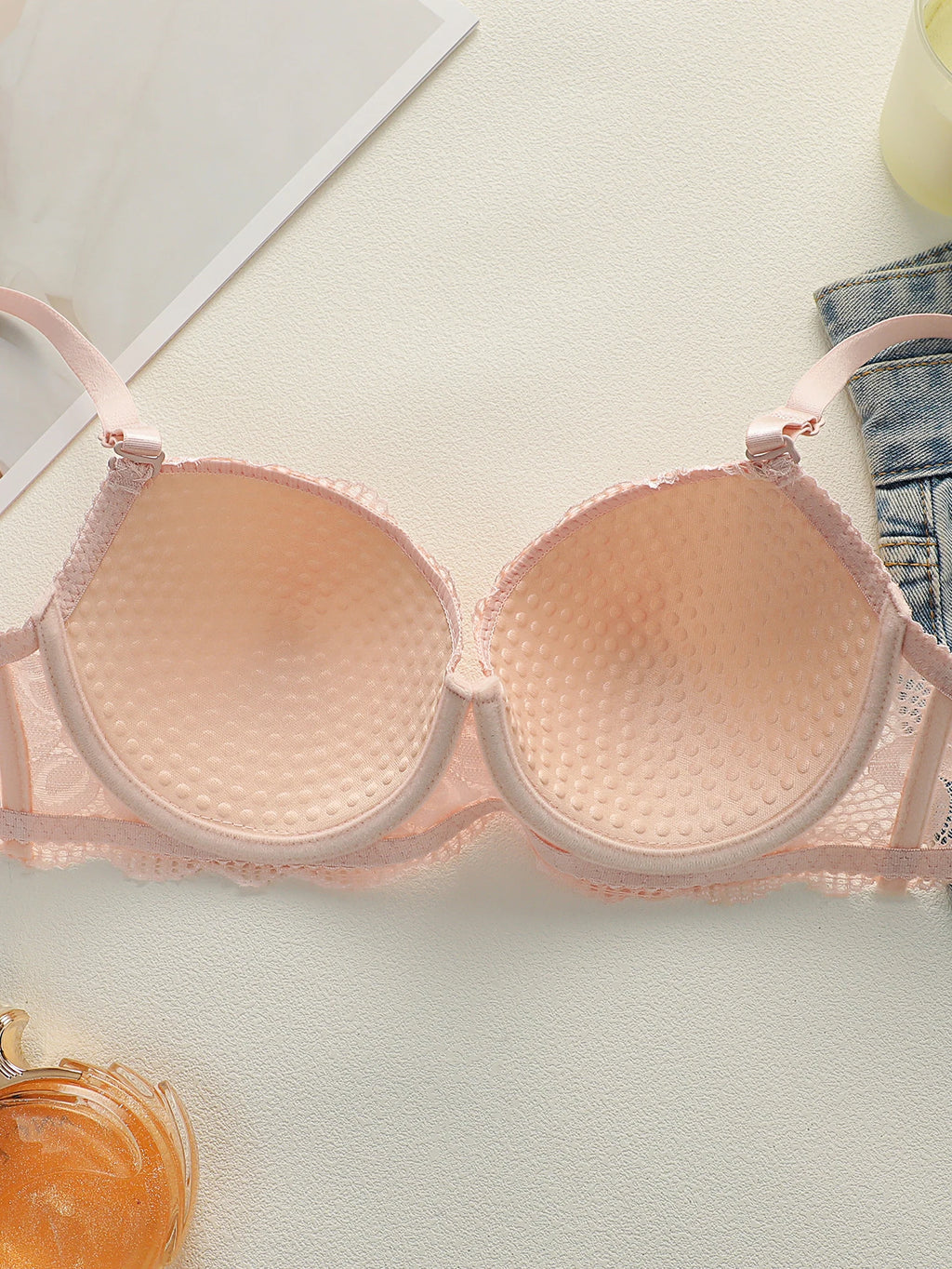Pink Floral Lace set Lingerie Romantic Bralette Panty Girl set Women underwear set Women's 2-piece underwear set A2123
