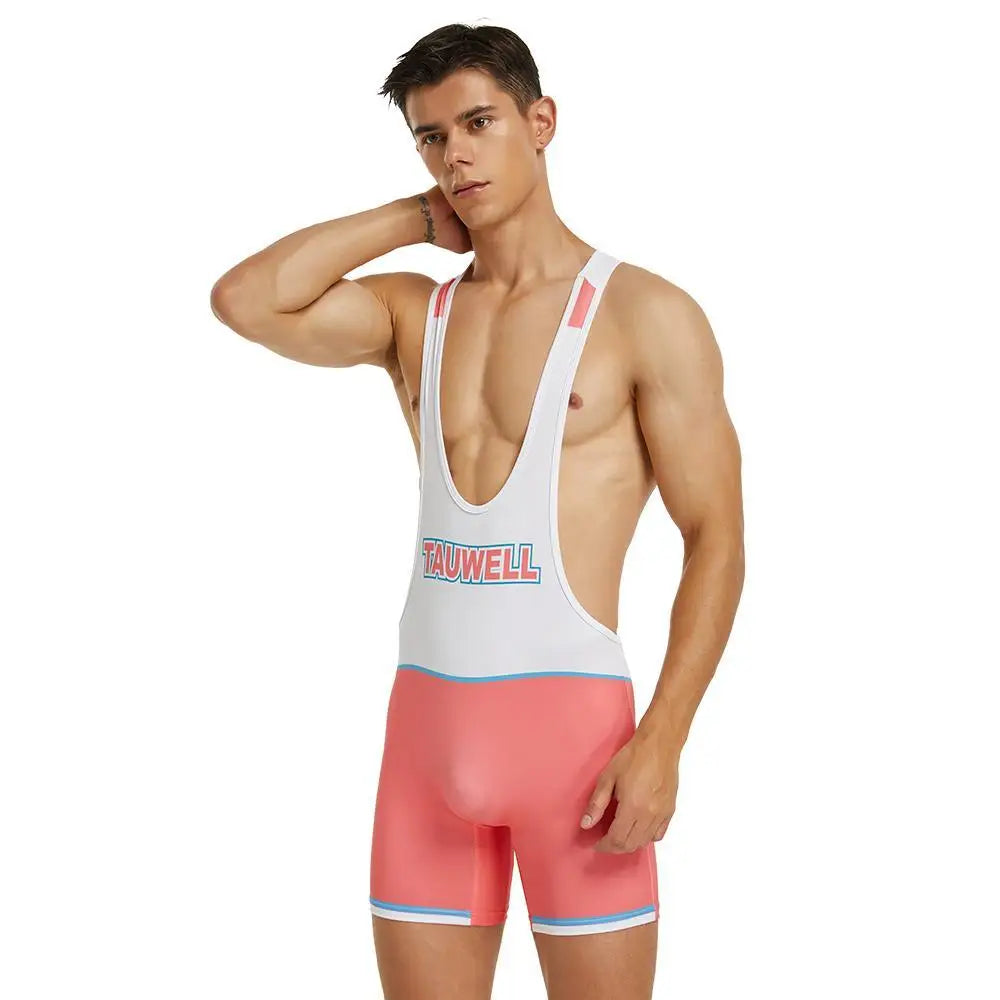 SEOBEAN Mens Undershirts Bodysuit Wrestling Singlet Fitness Workout One-piece Vest Bodywear Underwear Bodybuilding Jumpsuit