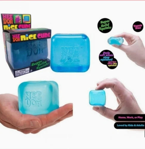Schylling Needoh Nice Cube Sensory Fidget Cube Stress Relief Anxiety Sensory Tool for Focus ADHD & Calming Party Gifts