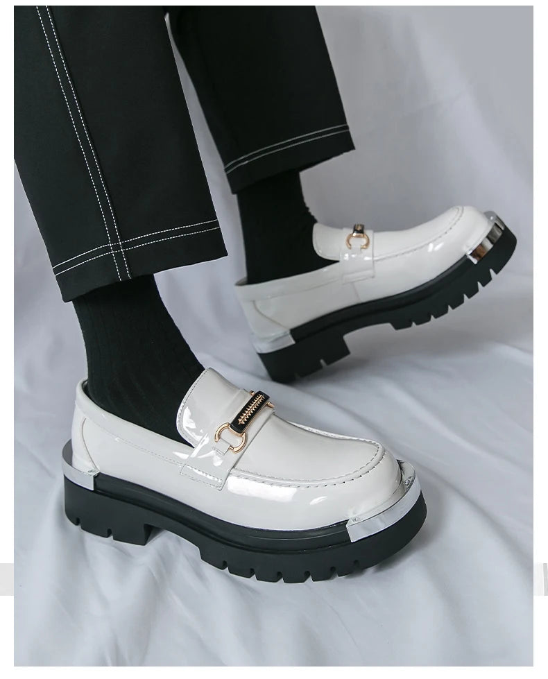 Men's thick soled shoes Luxury fashion designer styles Work Trend Nightclub casual party shoes Height increasing leather shoes