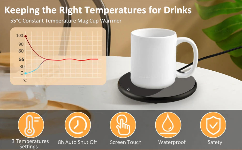 Cup Heater Mug Warmer USB Constant Warming Mat Coffee Milk Tea Water Heating Pad Electric Thermostatic Coaster Mini Cup Warmer