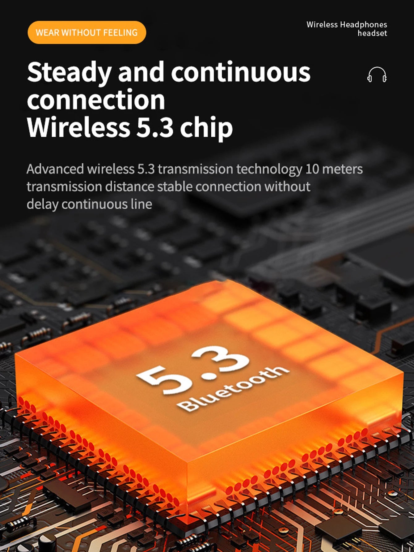 In-ear Bluetooth earphones, battery level display eardphones, long battery life and low latency