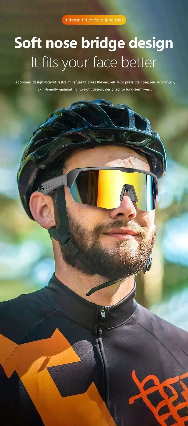 Cycling Bluetooth Smart Glasses Technology Audio Call Remote Headset Sunglasses Sports Driving Music Earbuds Headphones
