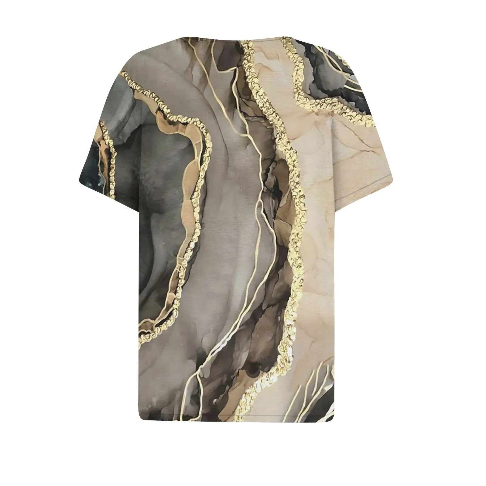 Summer Women T-Shirts 3D Fashion Print Gradient Harajuku T Shirt Oversized Tees for Ladies Clothing New Short Sleeve V-Neck Tops