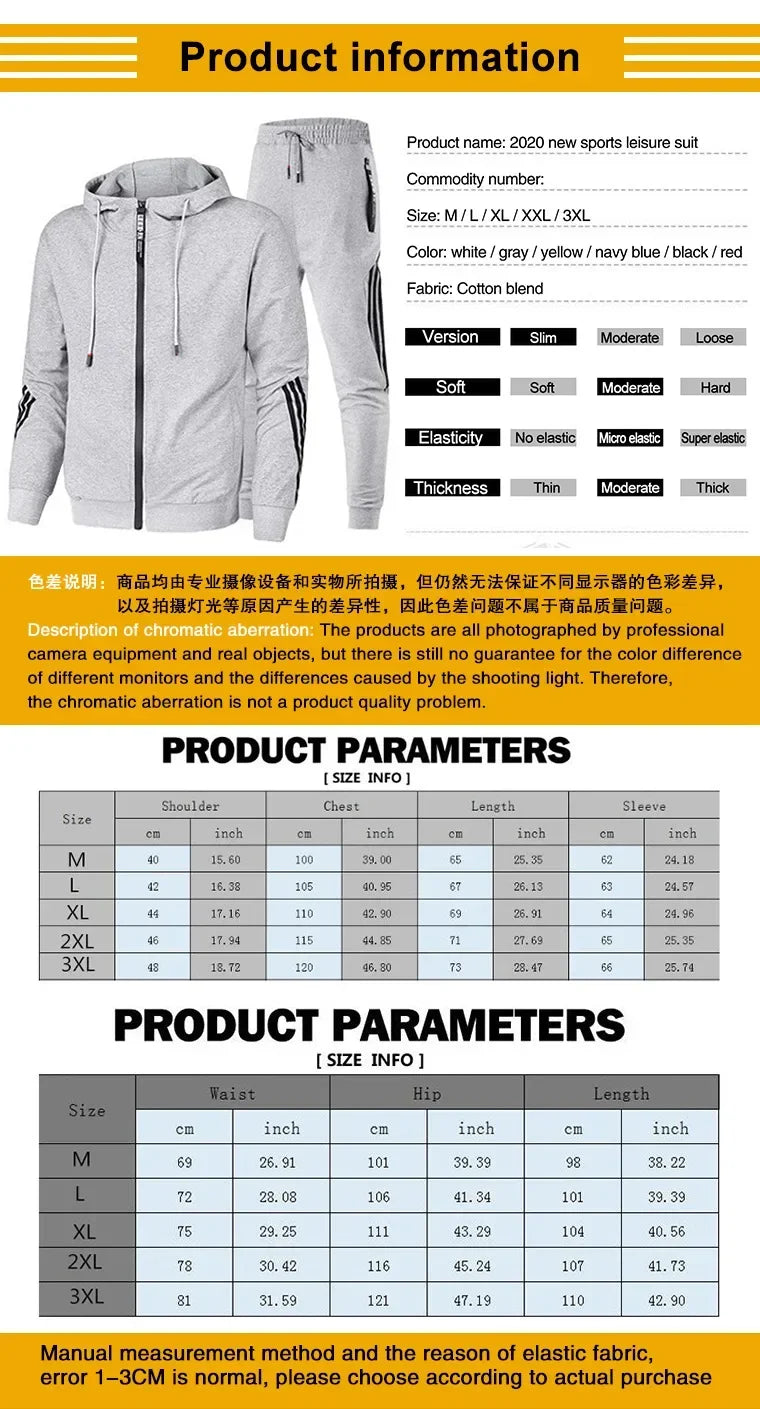 Men's Sportswear Set for Spring and Autumn 2026: Casual Sports Jacket + Sports Pants, Jogging Fashion and Stylish Sports Suit