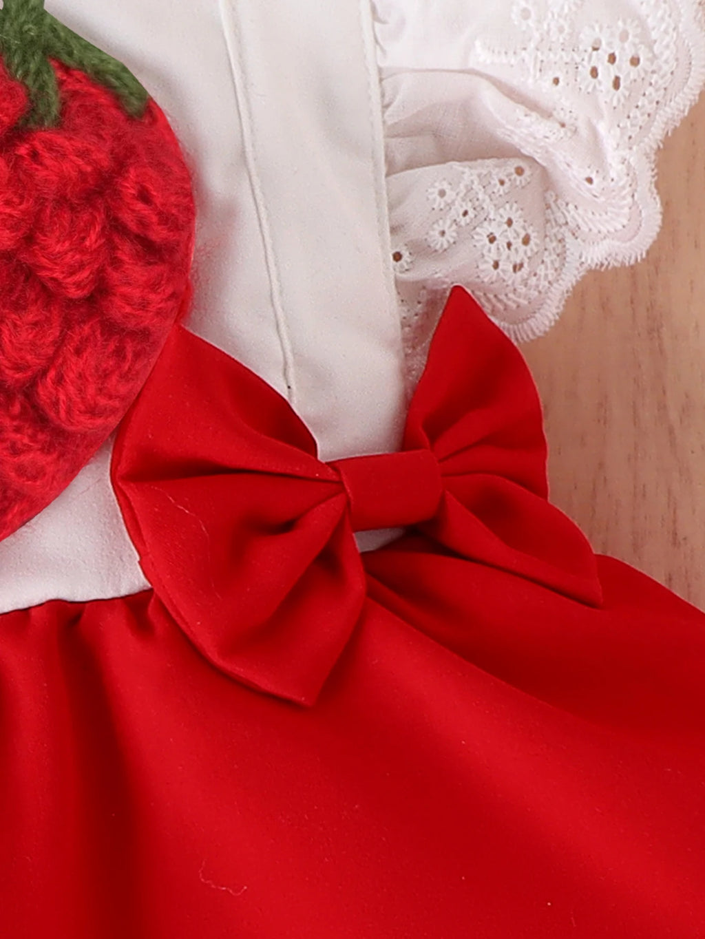 Summer 0-1 Year Old Baby Fashion Trend Cute Comfortable Soft Personality Strawberry One-Piece Dress Pattern Three-Dimensional