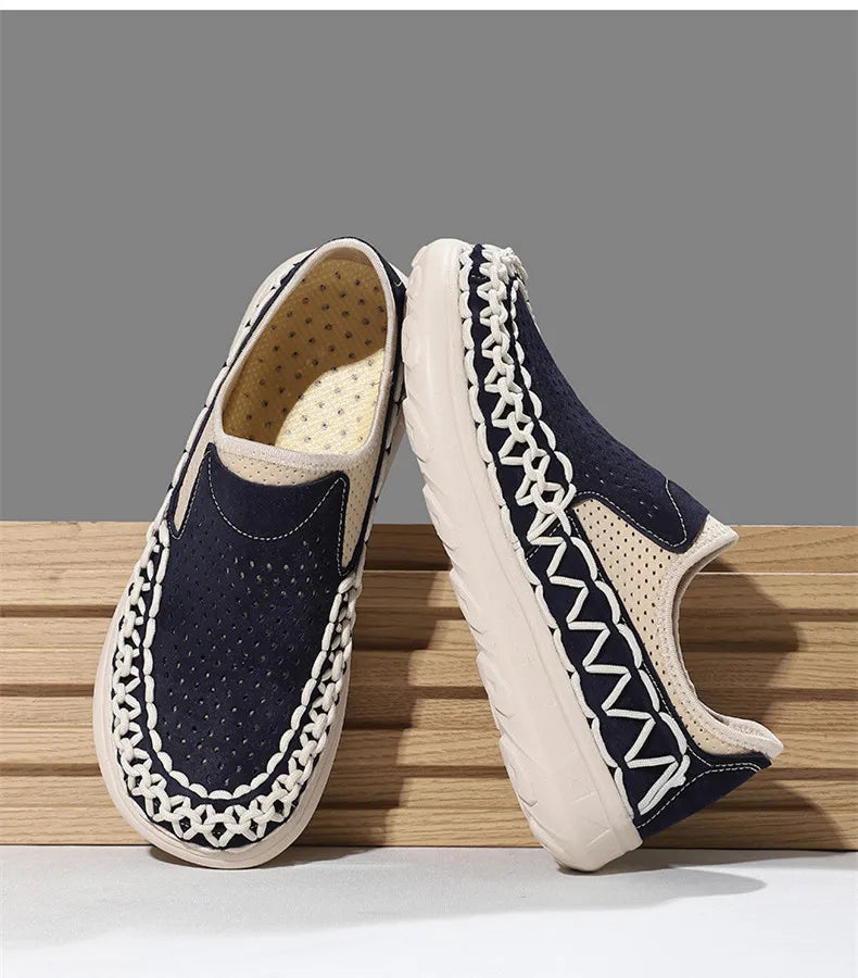Summer Hand-woven Men's Shoes Fashion Men Casual Shoes Brand Designer Men Sneakers High Quality Outdoor Flats Driving Shoes