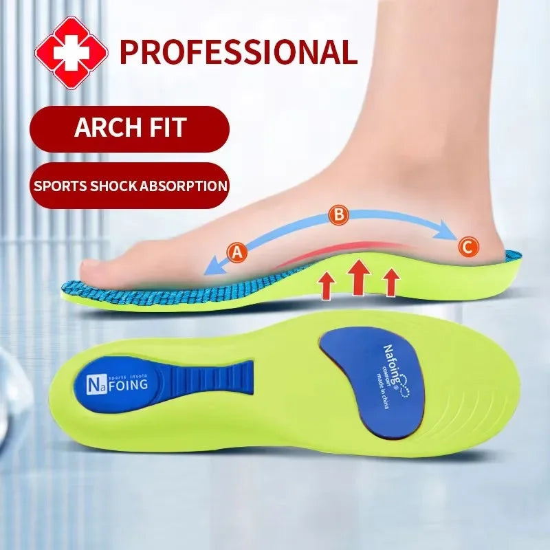 Orthopedic Insoles Feet Sport Shock-absorbing Insole Shoes Arch Support Plantar Fasciitis Templates Pads Men Women Sole Insoles