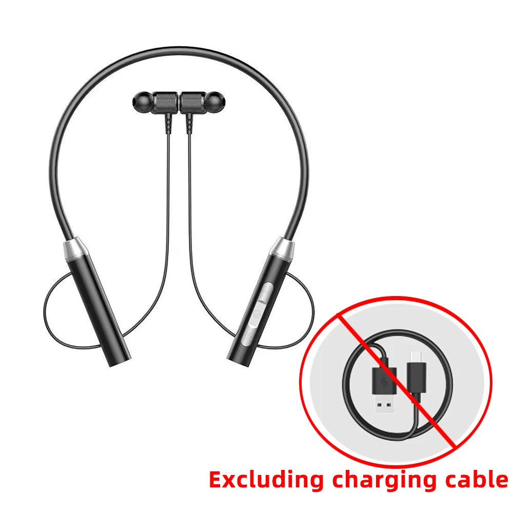 Wireless Bluetooth Earphones Neckband Headphones Gaming Stereo Sports Headset Halter Waterproof Magnetic Earbud with LED Display
