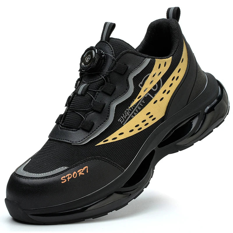 Steel Toe Safety Shoes Anti-smash Anti-Puncture Work Boots Men Slip Resistant Breathable Outdoor Work Indestructible Shoes