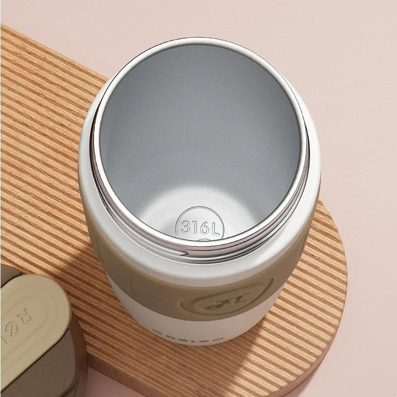 Travel Thermal Mug Ceramic Liners 316 Stainless Steel Thermo for Coffee Long-lasting Heat Preservation with Straws Water Bottle