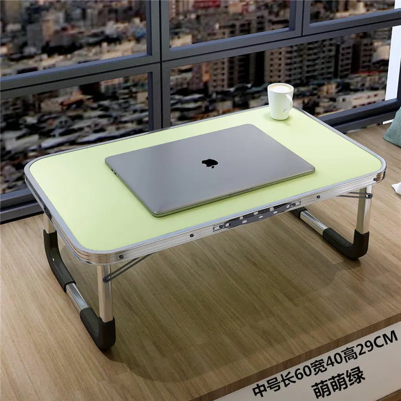 Aluminum Alloy Foldable Computer Table Wooden Lazy Dormitory Learning Folding Bed Outdoor Folding Table