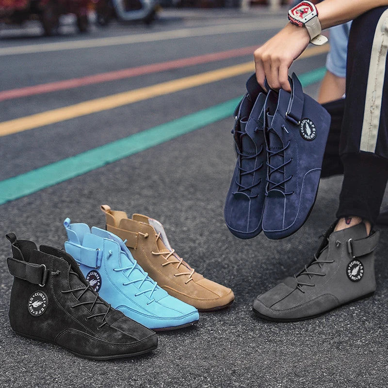 Men's Shoes Non Slip Walking Flats Comfortable Thin Bottom Lace Up Casual Shoes for Men Work Office Driving Shoes Men Footwear