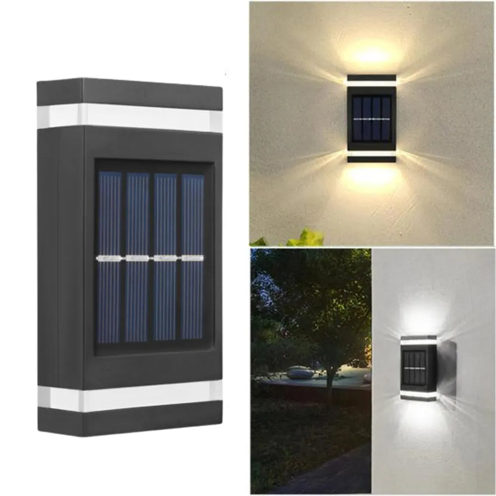 Solar LED Light Outdoor Waterproof Wall Lamp Dusk to Dawn Fence Lighting for Summer Garden Yard Porch Walkway Camping Home