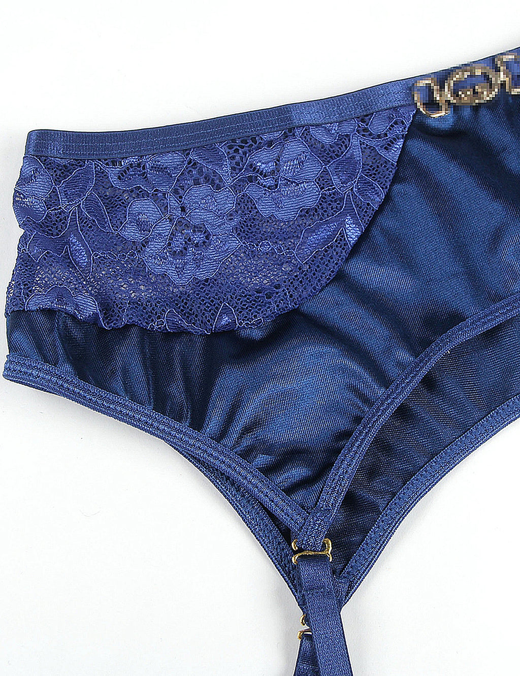 Comeondear Delicate Lace Stitching Exquisite Metal Buckle Bra Set And Garter Belt Panty Erotic Lingerie Hot Underwear Two Pieces