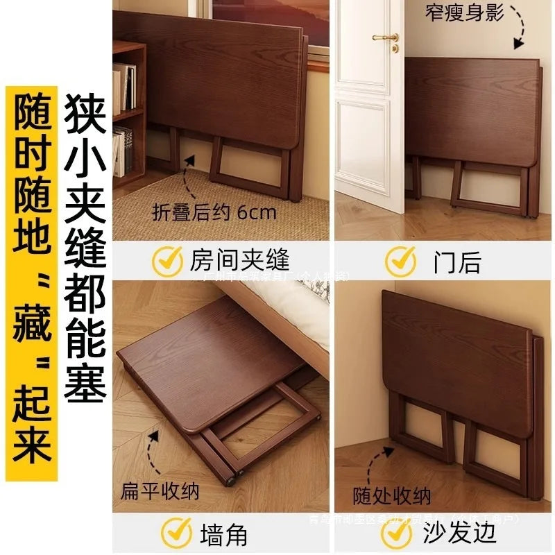 Small apartment folding desk integrated against the wall rectangular table rental room folding computer desk