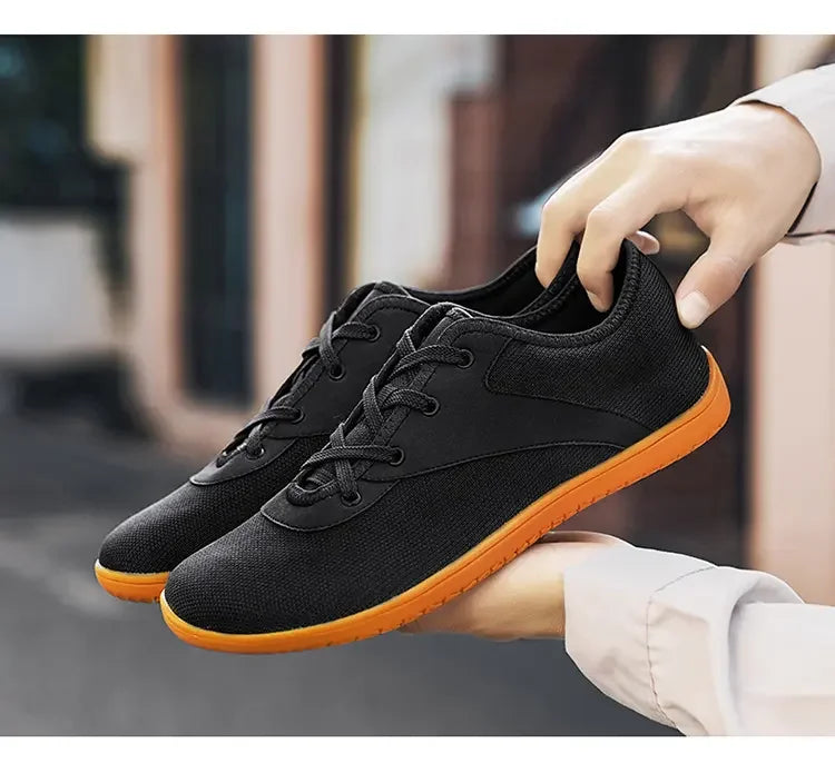 Men's barefoot walking shoes with wide toe and scattered minimalist shoes, suitable for gyms, driving offices.