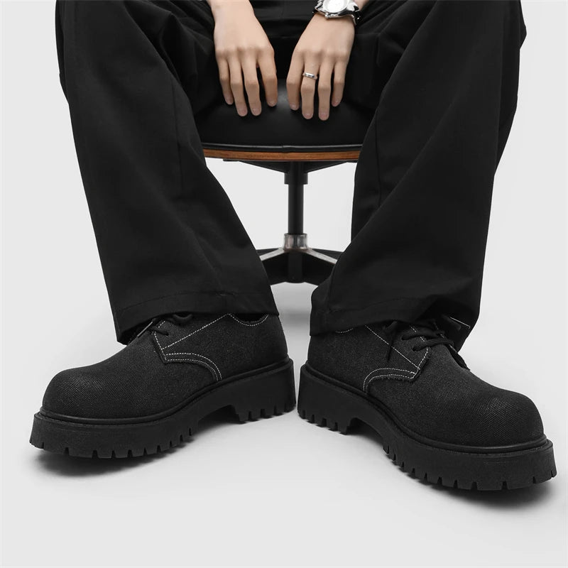 Men's shoes four seasons versatile casual non-slip wear-resistant comfort outdoor shoes youth fashion thick sole workwear shoes