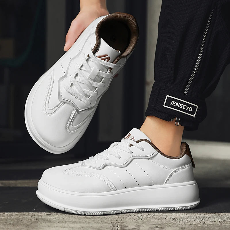 Outdoor Barefoot Shoes for Men Minimalist Comfortable Zero Soles Wide Toe Walking Shoes Platform Casual Sneakers Board Footwear