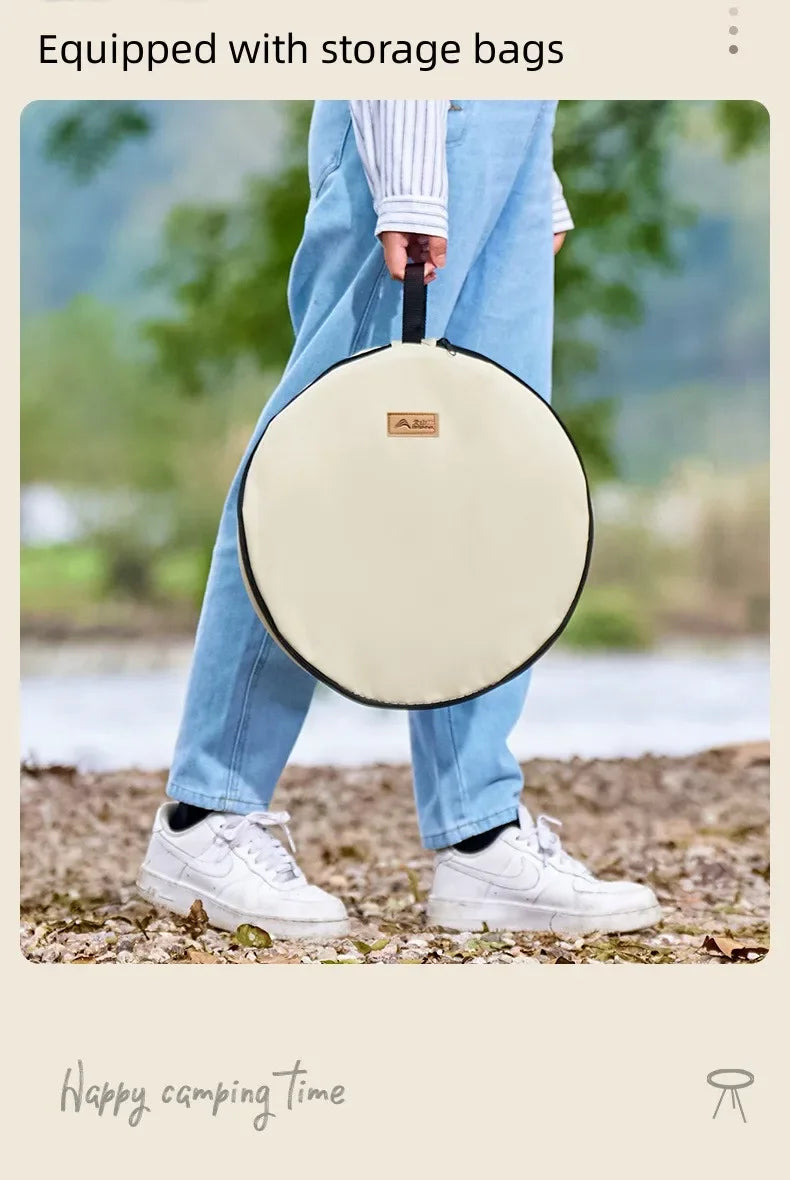 Telescopic Folding Round Table Outdoor Three-legged Dining Table Portable Aluminum Alloy Coffee Table Hike Picnic Liftable Table