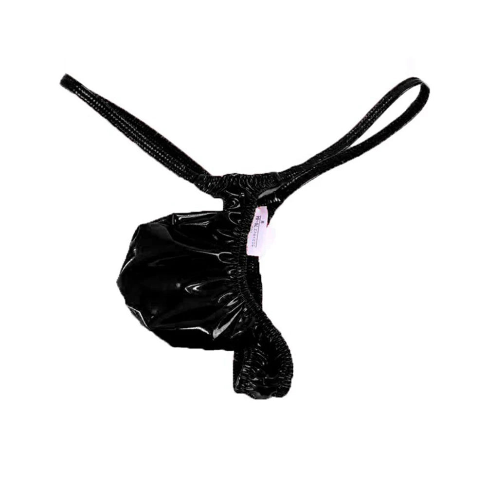 Lingerie Male Erotic Big Panties Pouch Lingerie Mens Sexy Shiny Sleeve T-back And Thong Bag Thongs Bikini Faux