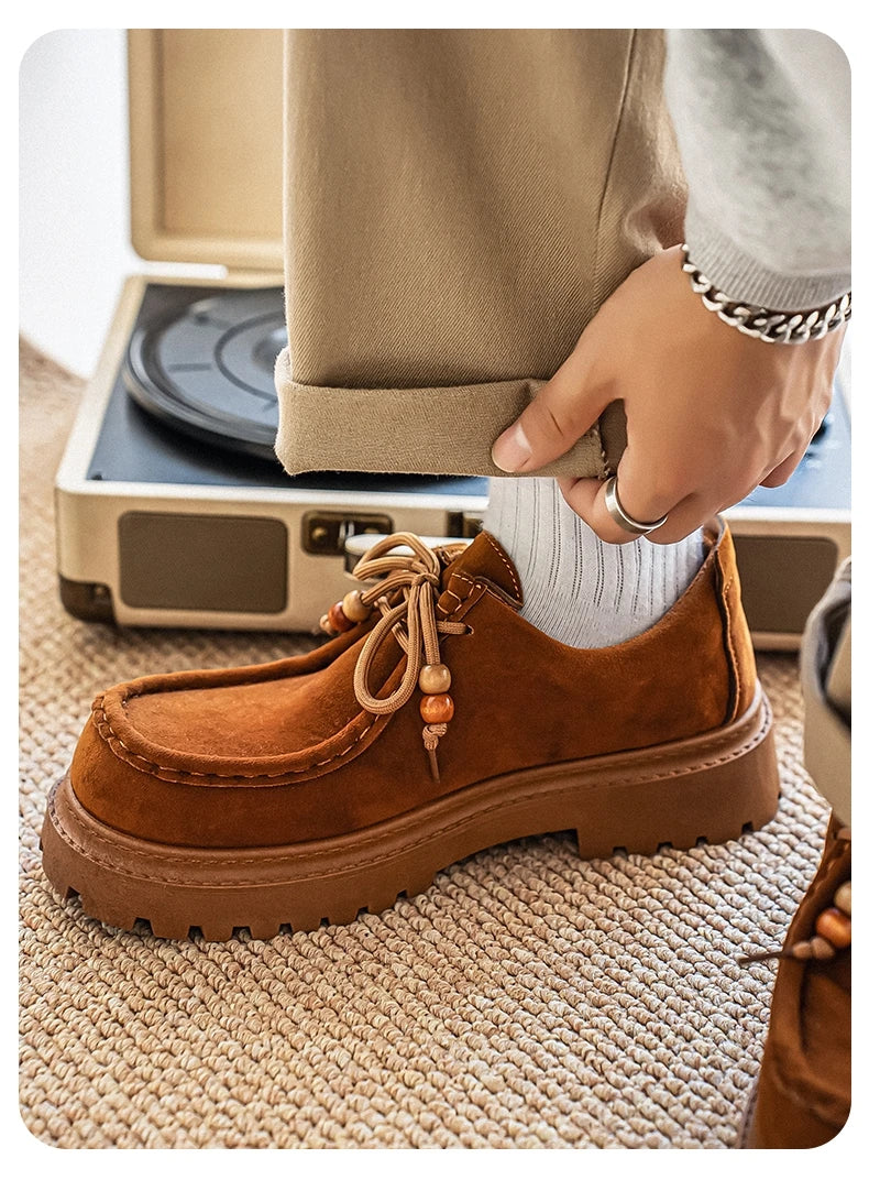 Men's Wide Toe Barefoot Shoes Classic Retro Casual Shoes Lightweight Outdoor Sports Walking Shoes Brown Thick Soled Work Shoes