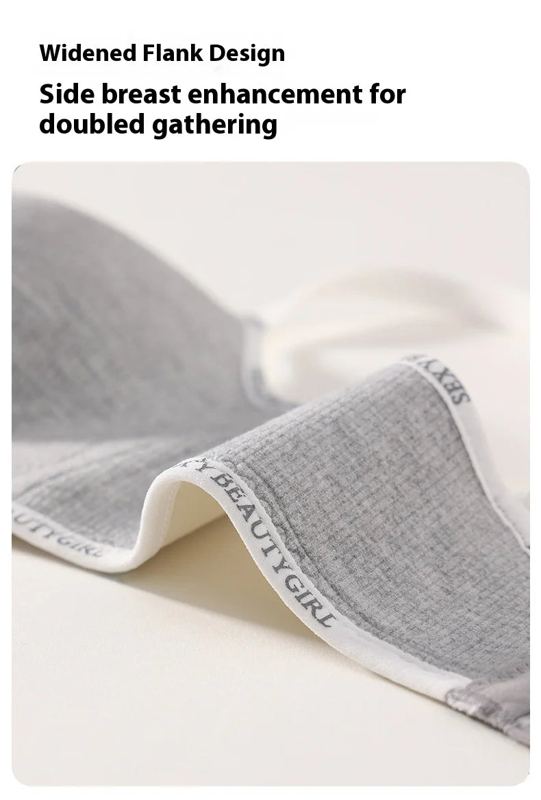 Lingerie Women Gathered Spring and Summer Non-marking Non-steel Ring Soft Support Anti-Sagging Bylift Letters Comfortable Bra