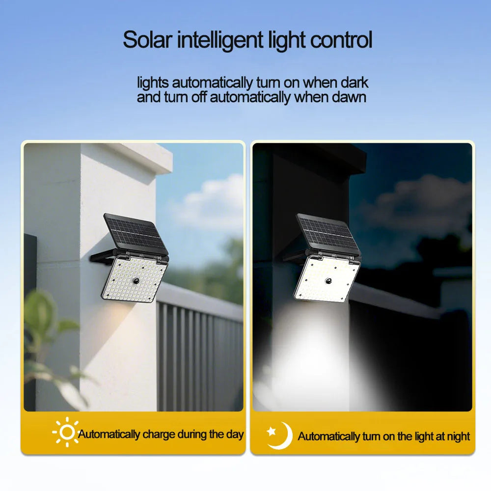 Solar Lights Outdoor 137 LED 3 Modes Motion Sensor Flood Lights with Remote IP65 Waterproof Security Solar Lights for Outside