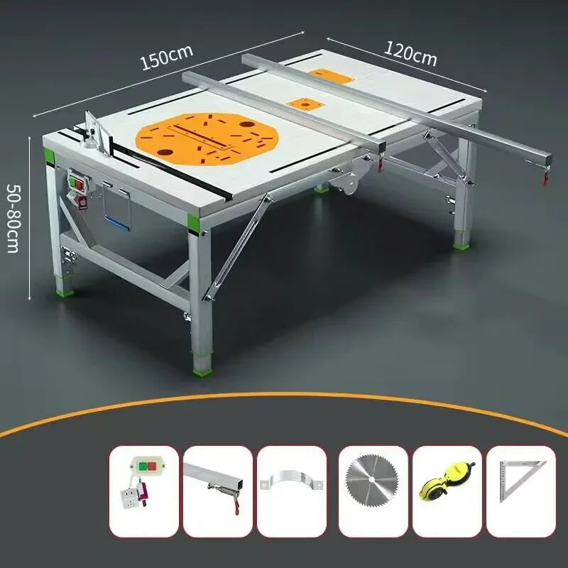 DIY Folding Workbench Multifunctional Woodworking Workbench Woodworking Saw Table Portable Folding Lifting Saw Table Decoration