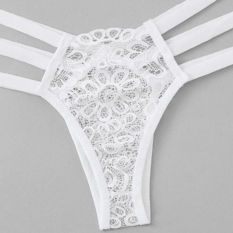 Sexy Set Lingerie Women's Bra Sexy Panties 3-Point Hollowed Suit Erotic Lingerie Sexy Three-point Strap Women's Lingerie Set