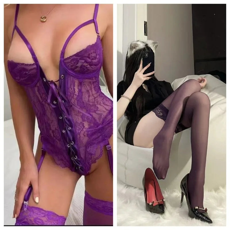 Erotic Sexy Lace Bra and Panty Set Underwear Transparent Bra Exotic Sets Sexy Thong Woman Porn Fancy Sensual Luxury Lingerie