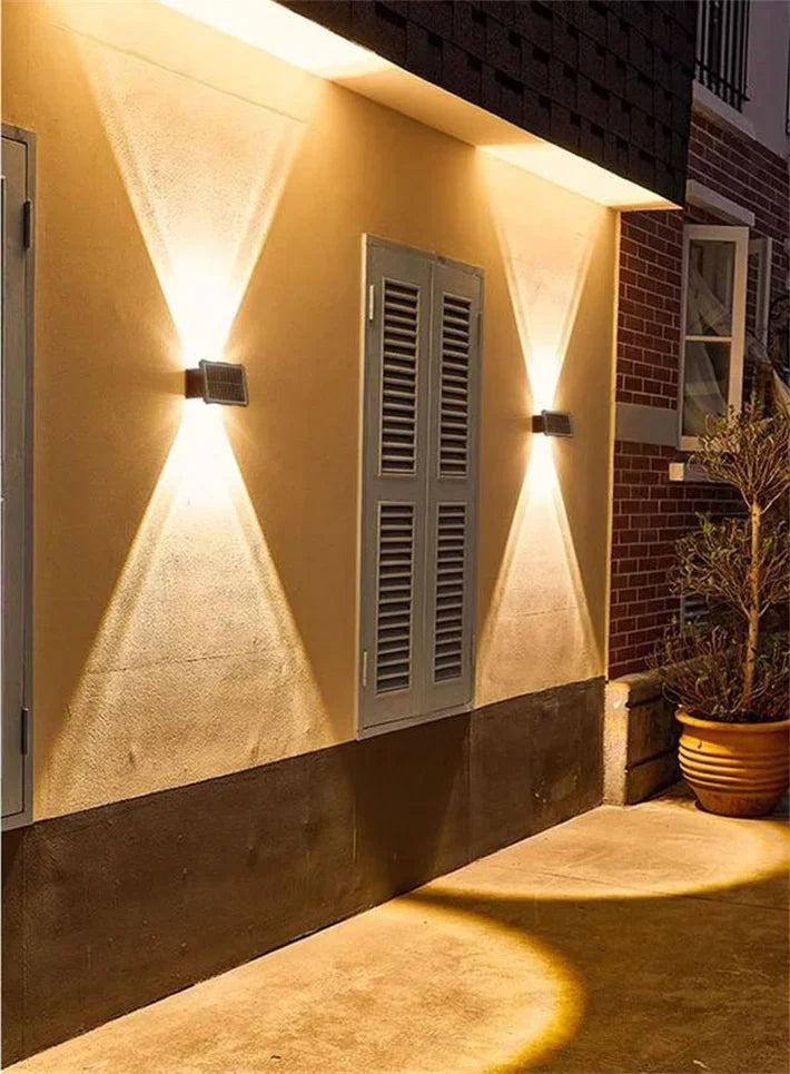 Solar LED Light Wall Lamp Outdoor Waterproof High Brightness Up and Down Luminous Lighting for Outdoor Garden Decoration