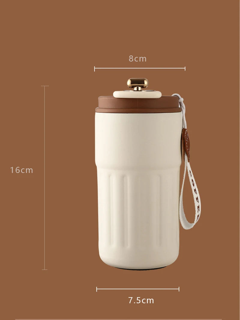 Personalized Portable Coffee Thermal Cup Digital Temperature Travel Car Bottle Custom Logo Text Drinkware for Mom Dad Christmas