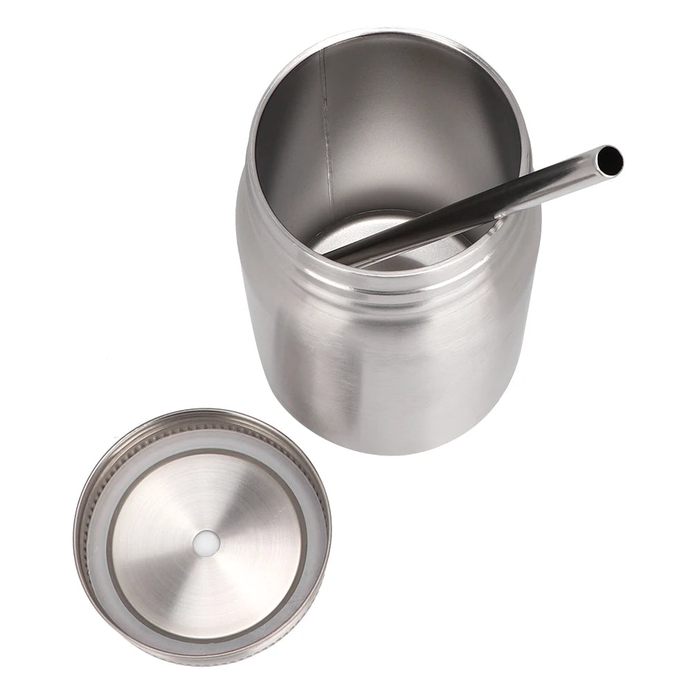 700ml Stainless Steel Cup Outdoor Water Bottle Thermal Mug with Lid Straw Stainless Steel Cup Household Thermal Mug Water Bottle