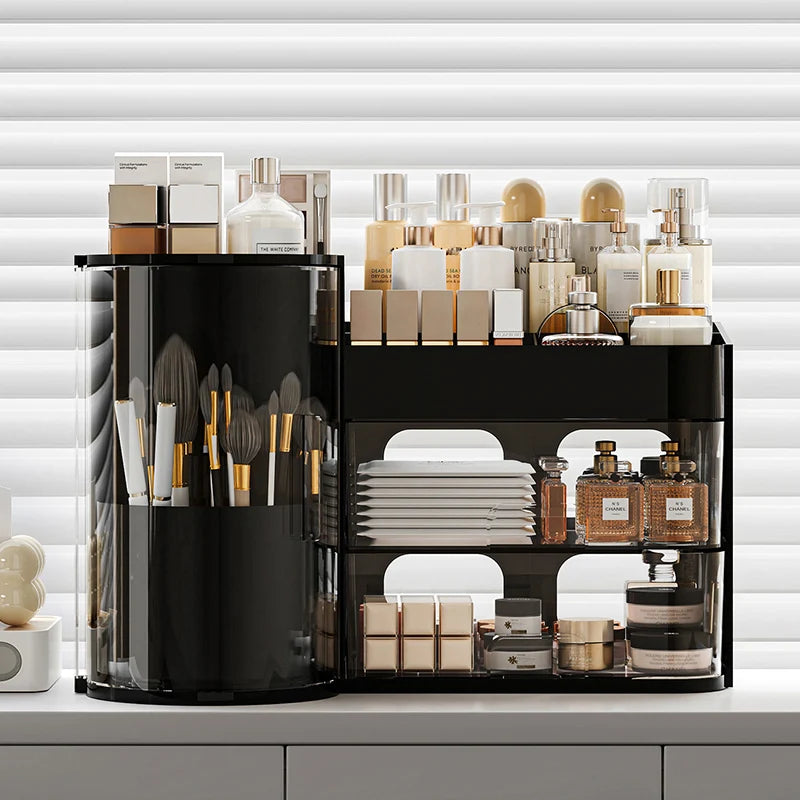 Cosmetics storage box desk dresser large capacity skin care lipstick lotion drawer dustproof storage rack