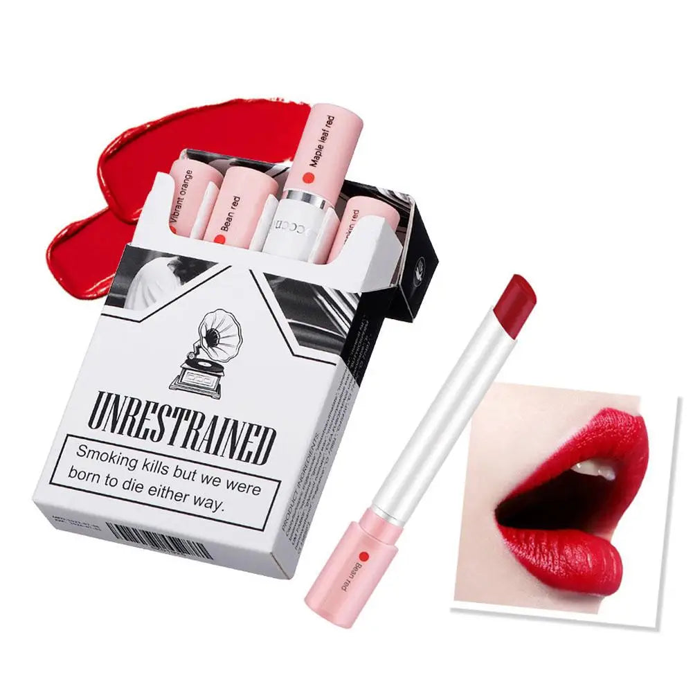 4 Colors Lana Del Rey Lipstick 4 Colors Matte Glossy 24 Lipstick Lasting Stain Women Lip Long Hour Set Tint Tube M4F9