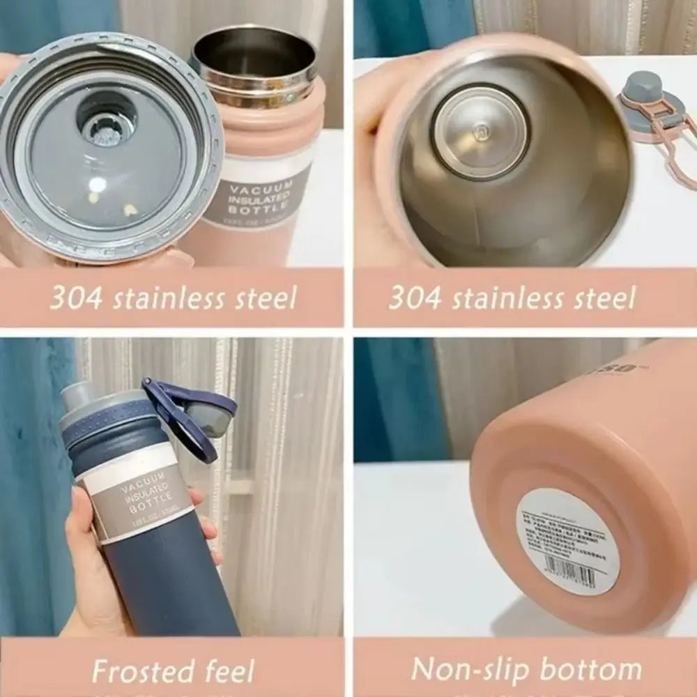 Reusable 750ML Thermal Water Bottle Large Capacity Wide Mouth Sport Thermos Cup Leak Proof Handheld Vacuum Flask Household