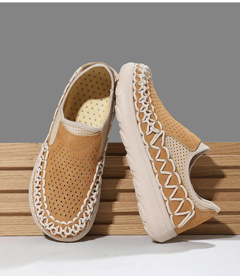 Summer Hand-woven Men's Shoes Fashion Men Casual Shoes Brand Designer Men Sneakers High Quality Outdoor Flats Driving Shoes
