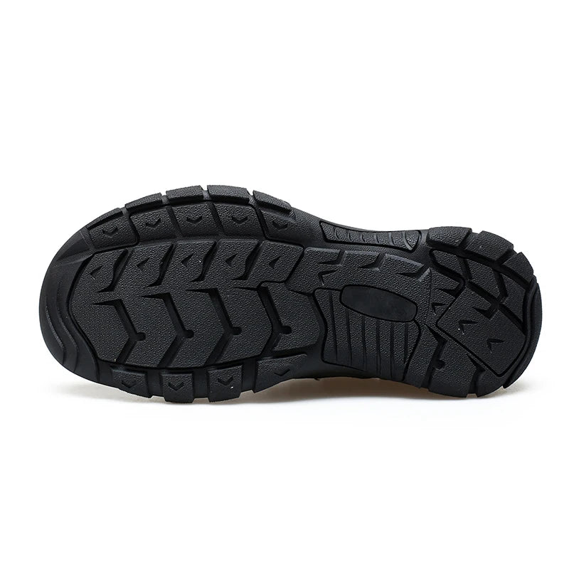 Men's New Outdoor Closed-Toe Casual Hiking and Mountaineering Shoes,Low-Top Style with Laces, Rubber Anti-Slip Sole, Solid Color