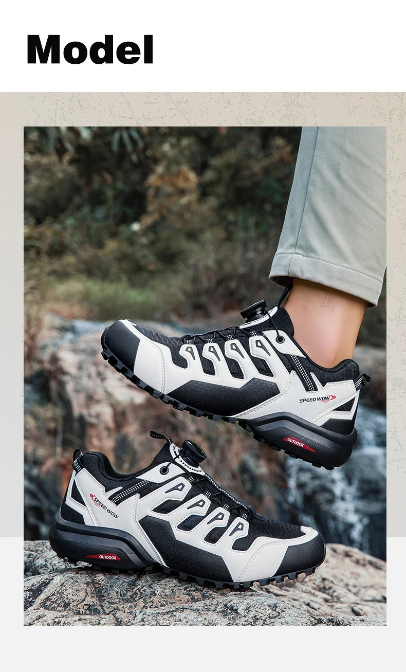 Men's Hiking Shoes Suede Leather Outdoor Shoes Wear-resistant Men Trekking Walking Hunting Tactical Sneakers